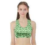 Leaves Pattern Texture Seamless Sports Bra with Border