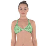 Leaves Pattern Texture Seamless Halter Neck Bikini Top