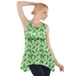 Leaves Pattern Texture Seamless Side Drop Tank Tunic