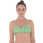 Leaves Pattern Texture Seamless Tie Back Bikini Top