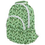 Leaves Pattern Texture Seamless Rounded Multi Pocket Backpack