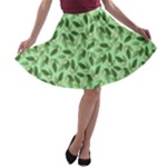 Leaves Pattern Texture Seamless A-line Skater Skirt