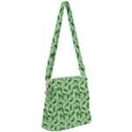 Leaves Pattern Texture Seamless Zipper Messenger Bag