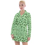 Leaves Pattern Texture Seamless Women s Long Sleeve Casual Dress