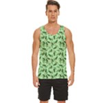 Leaves Pattern Texture Seamless Men s Wide Collar Tank Top