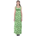 Leaves Pattern Texture Seamless Empire Waist Maxi Dress