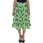 Leaves Pattern Texture Seamless Perfect Length Midi Skirt