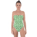 Leaves Pattern Texture Seamless Tie Back One Piece Swimsuit