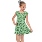 Leaves Pattern Texture Seamless Kids  Cap Sleeve Dress