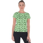 Leaves Pattern Texture Seamless Short Sleeve Sports Top 