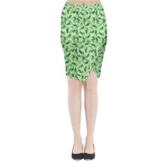 Leaves Pattern Texture Seamless Midi Wrap Pencil Skirt from ArtsNow.com