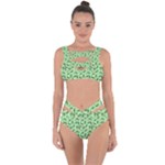 Leaves Pattern Texture Seamless Bandaged Up Bikini Set 