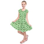 Leaves Pattern Texture Seamless Kids  Short Sleeve Dress