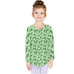 Leaves Pattern Texture Seamless Kids  Long Sleeve T-Shirt