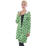 Leaves Pattern Texture Seamless Hooded Pocket Cardigan