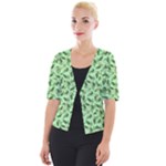 Leaves Pattern Texture Seamless Cropped Button Cardigan