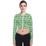 Leaves Pattern Texture Seamless Long Sleeve Zip Up Bomber Jacket