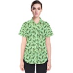 Leaves Pattern Texture Seamless Women s Short Sleeve Shirt