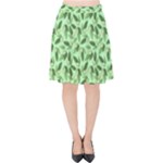 Leaves Pattern Texture Seamless Velvet High Waist Skirt