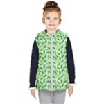 Leaves Pattern Texture Seamless Kids  Hooded Puffer Vest