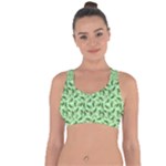 Leaves Pattern Texture Seamless Cross String Back Sports Bra