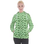 Leaves Pattern Texture Seamless Women s Hooded Pullover