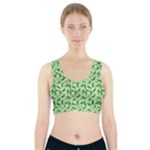 Leaves Pattern Texture Seamless Sports Bra With Pocket