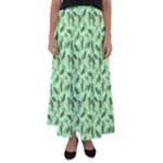 Leaves Pattern Texture Seamless Flared Maxi Skirt