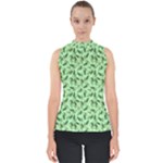 Leaves Pattern Texture Seamless Mock Neck Shell Top