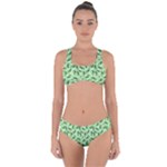 Leaves Pattern Texture Seamless Criss Cross Bikini Set