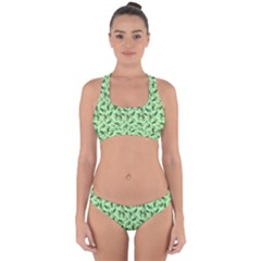 Leaves Pattern Texture Seamless Cross Back Hipster Bikini Set from ArtsNow.com