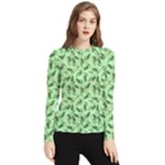 Leaves Pattern Texture Seamless Women s Long Sleeve Rash Guard