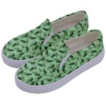 Leaves Pattern Texture Seamless Kids  Canvas Slip Ons