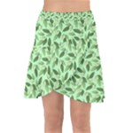 Leaves Pattern Texture Seamless Wrap Front Skirt