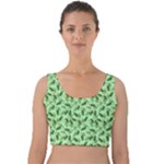 Leaves Pattern Texture Seamless Velvet Crop Top