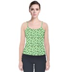 Leaves Pattern Texture Seamless Velvet Spaghetti Strap Top