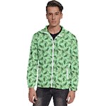 Leaves Pattern Texture Seamless Men s High Neck Windbreaker