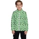 Leaves Pattern Texture Seamless Kids  High Neck Windbreaker