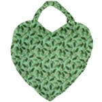 Leaves Pattern Texture Seamless Giant Heart Shaped Tote