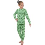 Leaves Pattern Texture Seamless Kids  Long Sleeve Set 