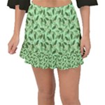 Leaves Pattern Texture Seamless Fishtail Mini Chiffon Skirt