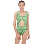 Leaves Pattern Texture Seamless Center Cut Out Swimsuit