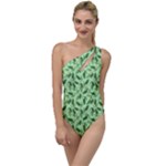 Leaves Pattern Texture Seamless To One Side Swimsuit