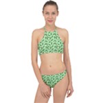 Leaves Pattern Texture Seamless Halter Bikini Set