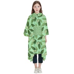 Leaves Pattern Texture Seamless Kids  Hooded Rain Ponchos from ArtsNow.com