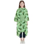 Leaves Pattern Texture Seamless Kids  Hooded Rain Ponchos