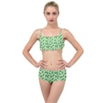 Leaves Pattern Texture Seamless Layered Top Bikini Set