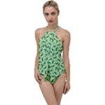 Leaves Pattern Texture Seamless Go with the Flow One Piece Swimsuit