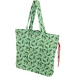 Leaves Pattern Texture Seamless Drawstring Tote Bag