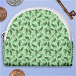 Leaves Pattern Texture Seamless Horseshoe Style Canvas Pouch